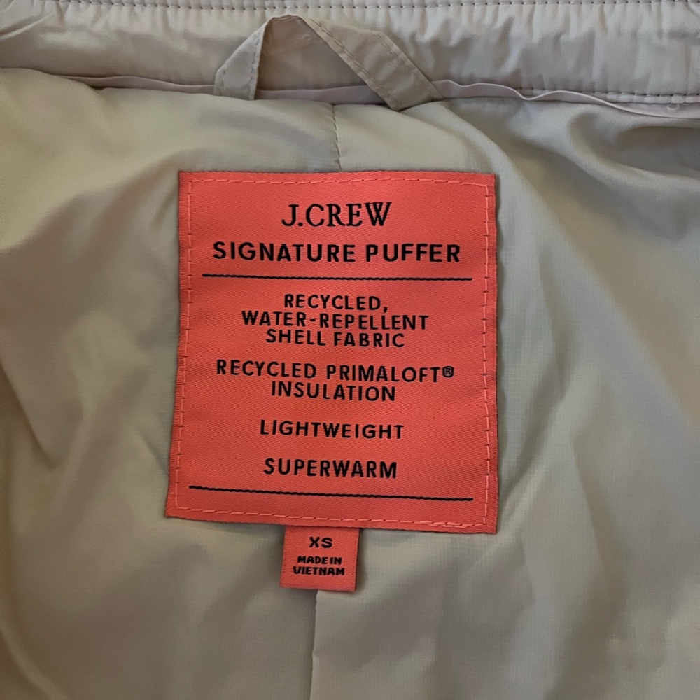 J. Crew Quilted Signature Puffer Jacket Cream - Picture 3 of 3